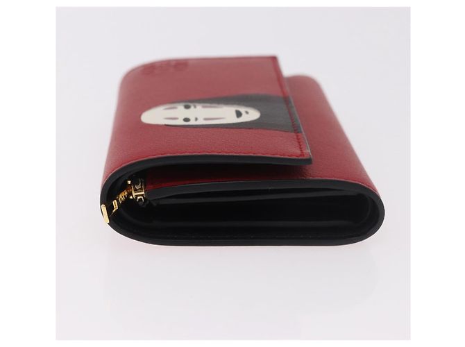 LOEWE Studio Ghibli No-Face Compact Wallet Leather Red Gold - vista 4