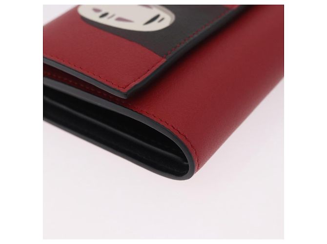LOEWE Studio Ghibli No-Face Compact Wallet Leather Red Gold - vista 7