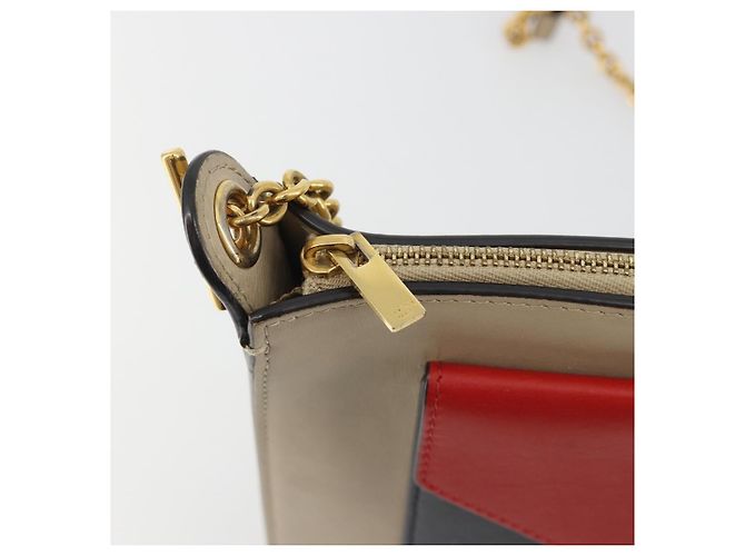Céline CELINE Chain Shoulder Bag Leather Beige Gold - vista 10