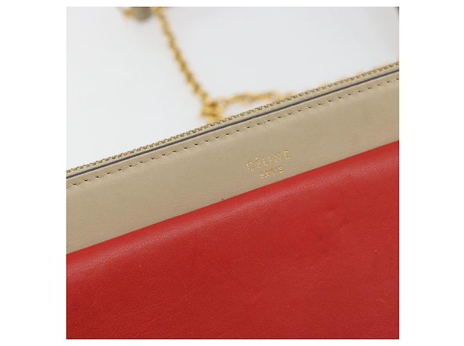 Céline CELINE Chain Shoulder Bag Leather Beige Gold - vista 17