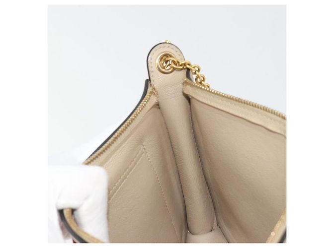 Céline CELINE Chain Shoulder Bag Leather Beige Gold - vista 19