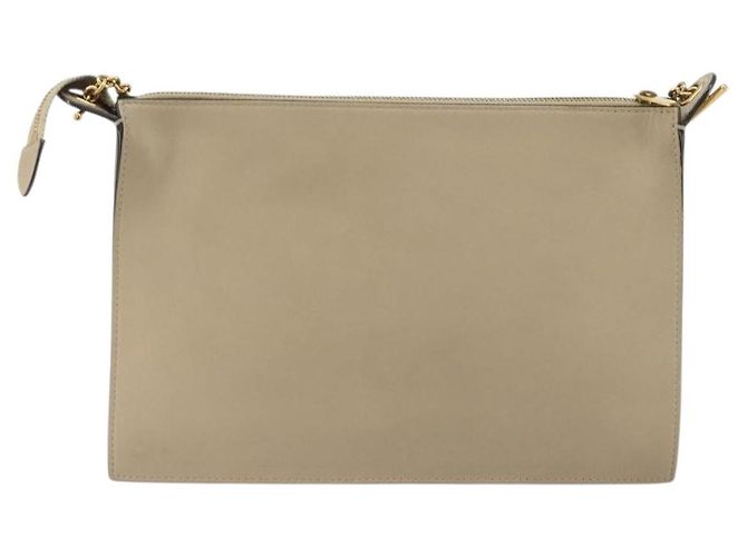 Céline CELINE Chain Shoulder Bag Leather Beige Gold - vista 2