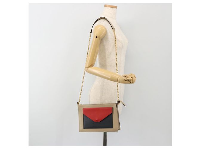 Céline CELINE Chain Shoulder Bag Leather Beige Gold - vista 21
