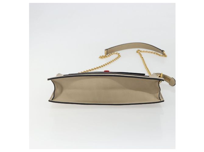 Céline CELINE Chain Shoulder Bag Leather Beige Gold - vista 5