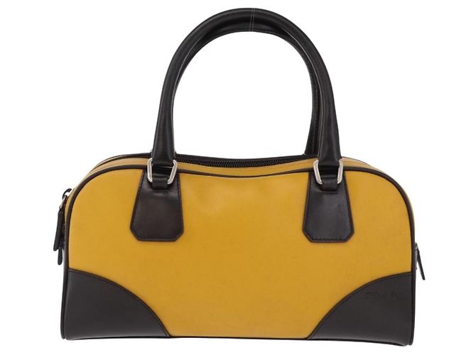 PRADA Hand Bag Leather Yellow Silver - vue 2