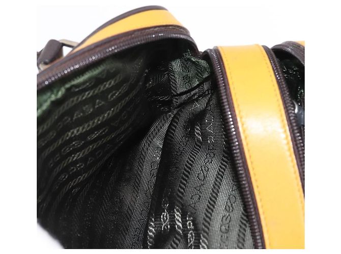 PRADA Hand Bag Leather Yellow Silver - vue 21