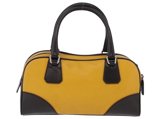 PRADA Hand Bag Leather Yellow Silver - vue 3