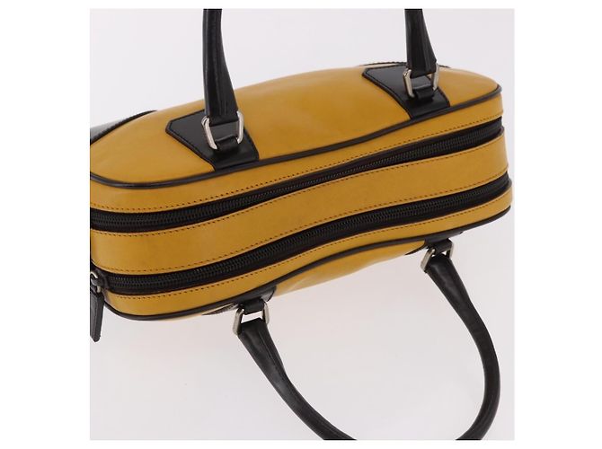 PRADA Hand Bag Leather Yellow Silver - vue 6