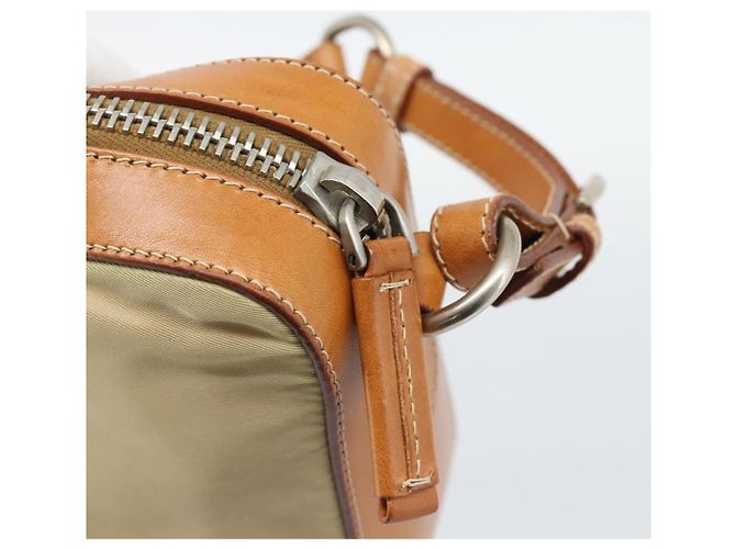 PRADA Shoulder Bag Nylon Beige Silver - vista 14
