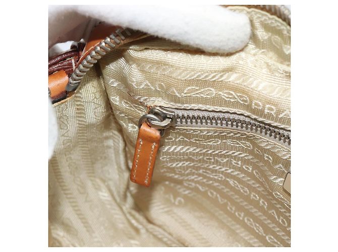 PRADA Shoulder Bag Nylon Beige Silver - vista 21