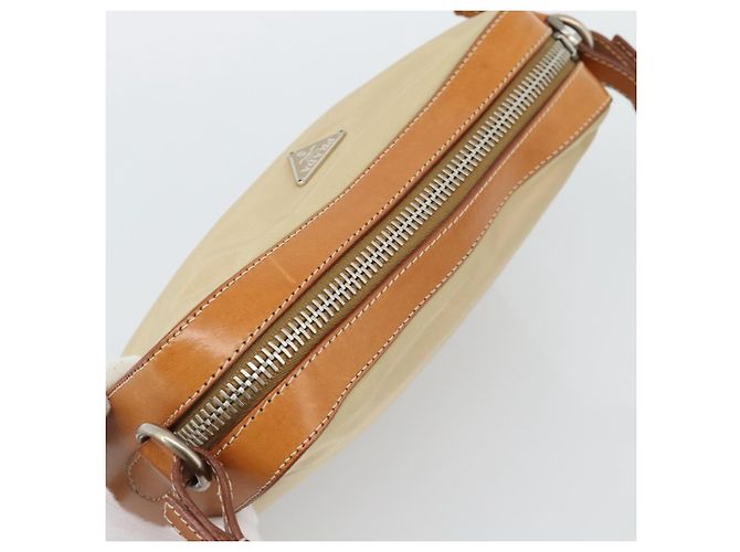 PRADA Shoulder Bag Nylon Beige Silver - vista 6