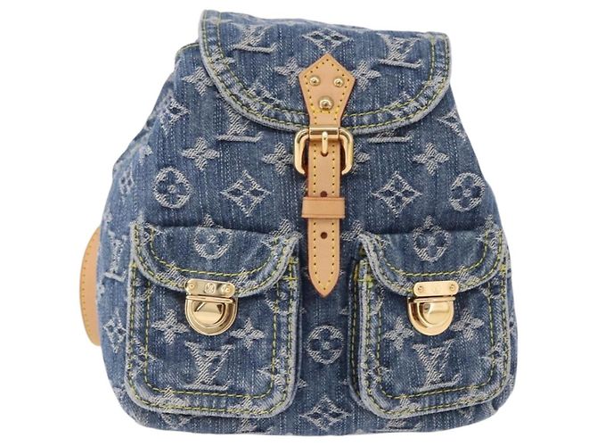 LOUIS VUITTON Monogram Denim Sac A Dos PM Backpack Blue LV - vista 2