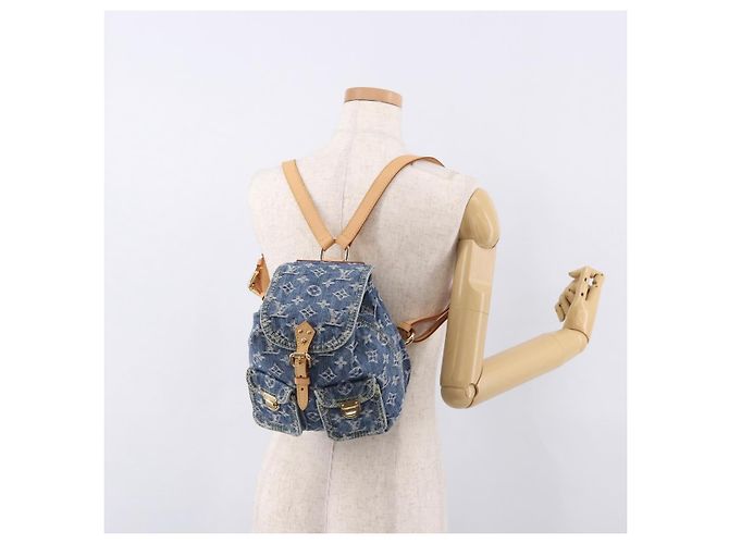 LOUIS VUITTON Monogram Denim Sac A Dos PM Backpack Blue LV - vista 29