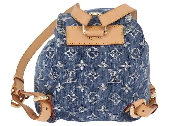 LOUIS VUITTON Monogram Denim Sac A Dos PM Backpack Blue LV - vista 3