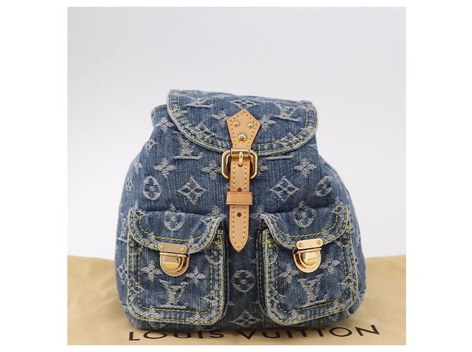 LOUIS VUITTON Monogram Denim Sac A Dos PM Backpack Blue LV - vista 30