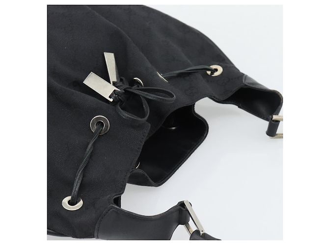 GUCCI GG Canvas Bamboo Hand Bag Black Silver 001 4033 - vista 6