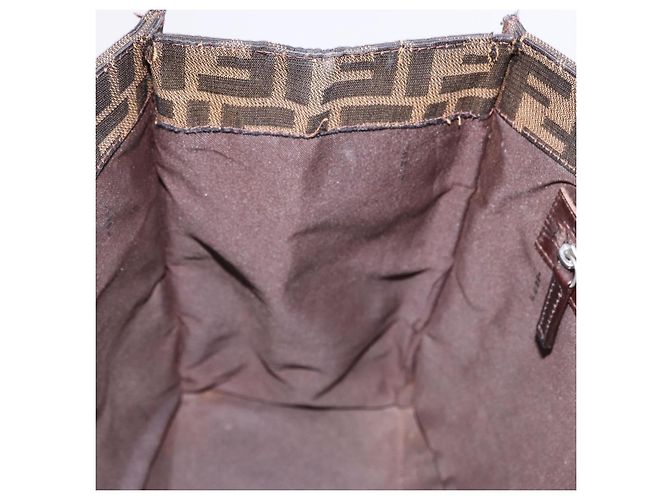 FENDI Zucca Canvas Tote Bag Brown Black - vista 18