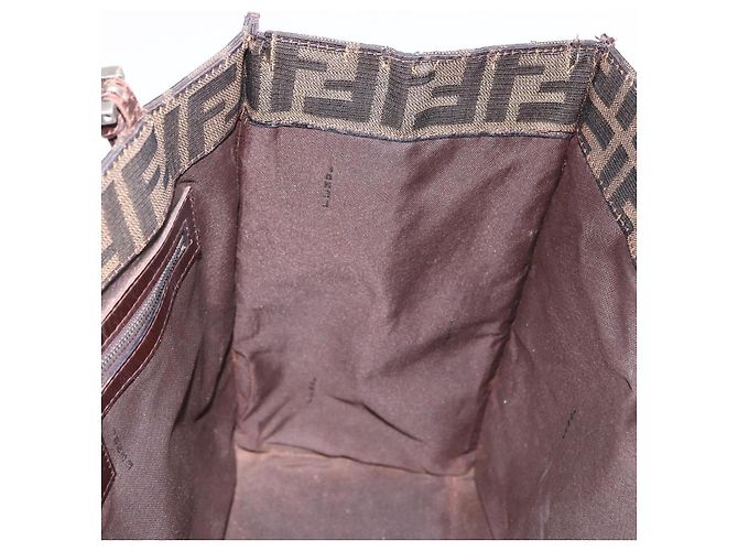 FENDI Zucca Canvas Tote Bag Brown Black - vista 19