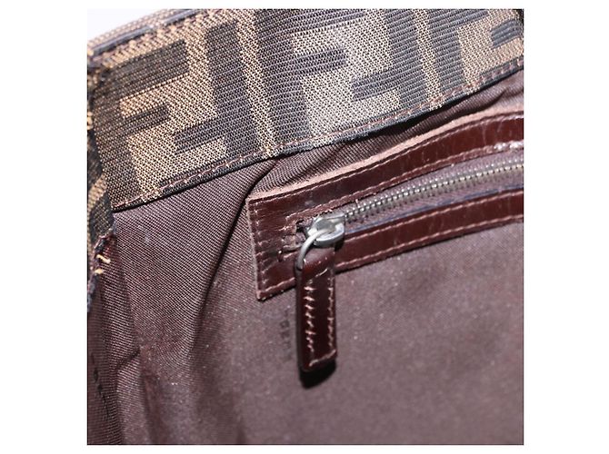 FENDI Zucca Canvas Tote Bag Brown Black - vista 20