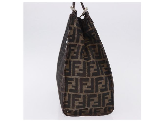 FENDI Zucca Canvas Tote Bag Brown Black - vista 4
