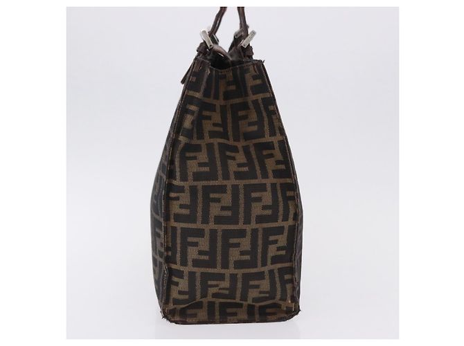 FENDI Zucca Canvas Tote Bag Brown Black - vista 5