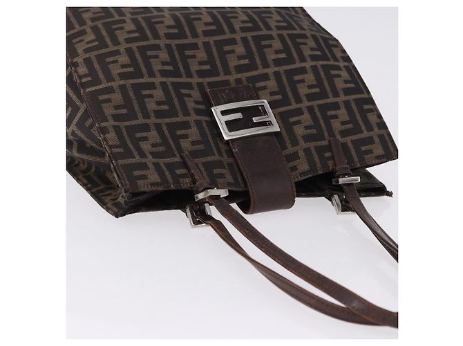 FENDI Zucca Canvas Tote Bag Brown Black - vista 6
