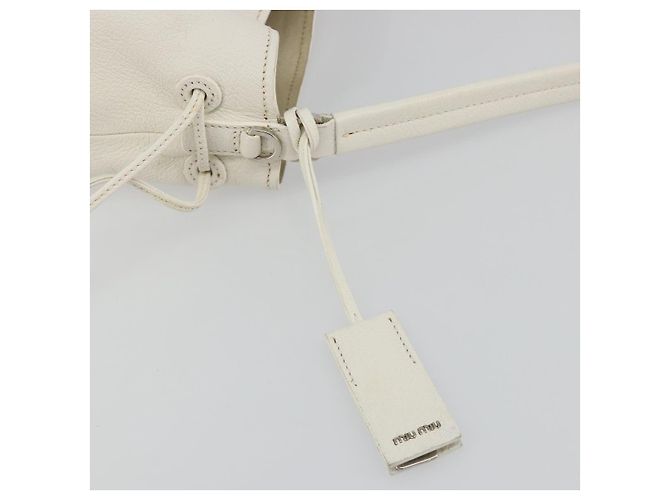 Miu Miu Shoulder Bag Leather Silver - vista 18