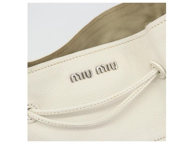 Miu Miu Shoulder Bag Leather Silver - vista 19