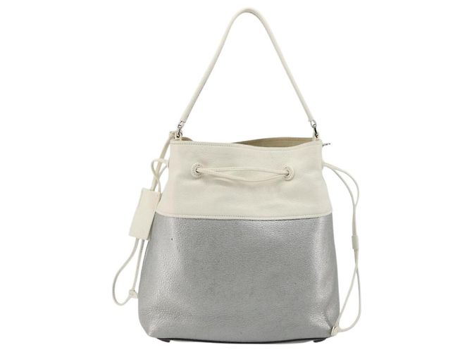 Miu Miu Shoulder Bag Leather Silver - vista 2