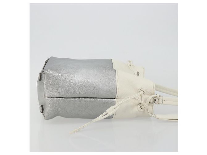 Miu Miu Shoulder Bag Leather Silver - vista 3