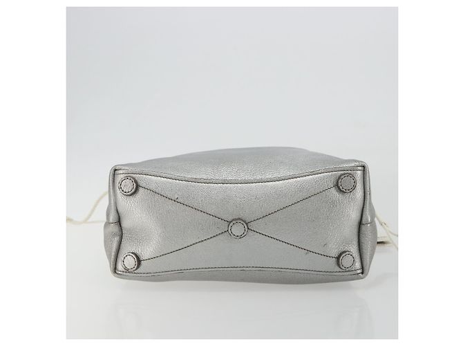 Miu Miu Shoulder Bag Leather Silver - vista 5