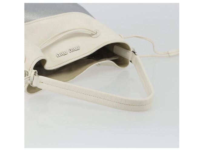 Miu Miu Shoulder Bag Leather Silver - vista 7