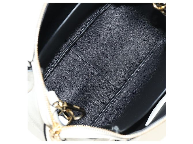 PRADA Hand Bag Vittero Dino Leather 2way White Gold - vista 11