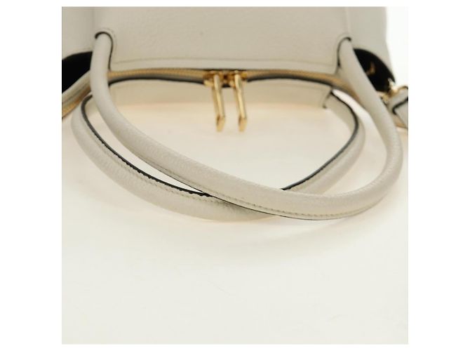 PRADA Hand Bag Vittero Dino Leather 2way White Gold - vista 15