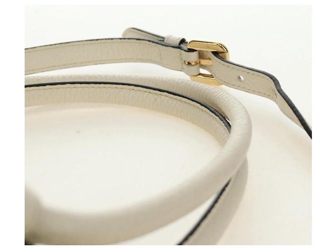 PRADA Hand Bag Vittero Dino Leather 2way White Gold - vista 16