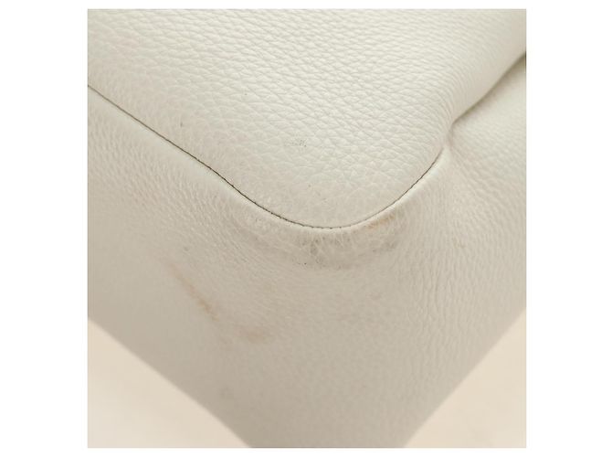 PRADA Hand Bag Vittero Dino Leather 2way White Gold - vista 23