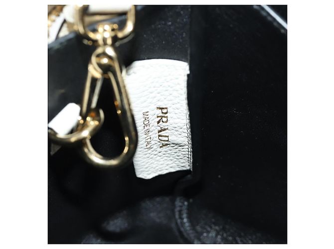PRADA Hand Bag Vittero Dino Leather 2way White Gold - vista 26