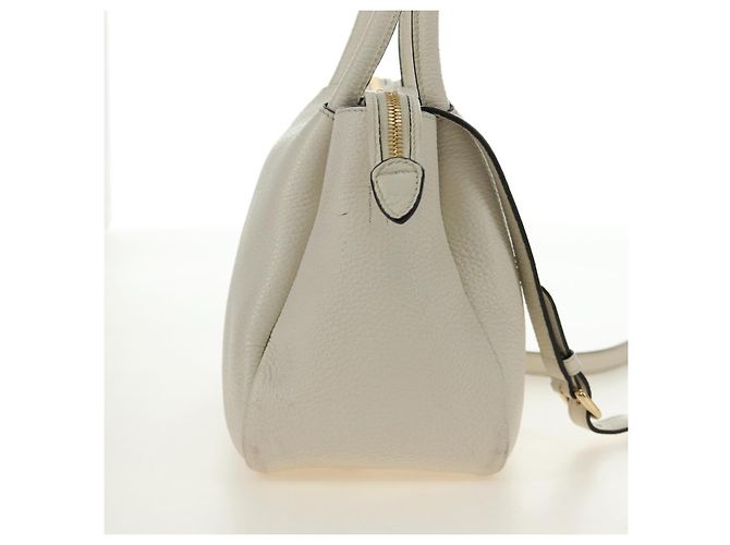 PRADA Hand Bag Vittero Dino Leather 2way White Gold - vista 8