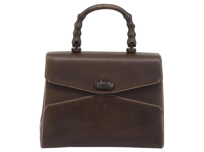 GUCCI Bamboo Hand Bag Leather Brown - vista 13