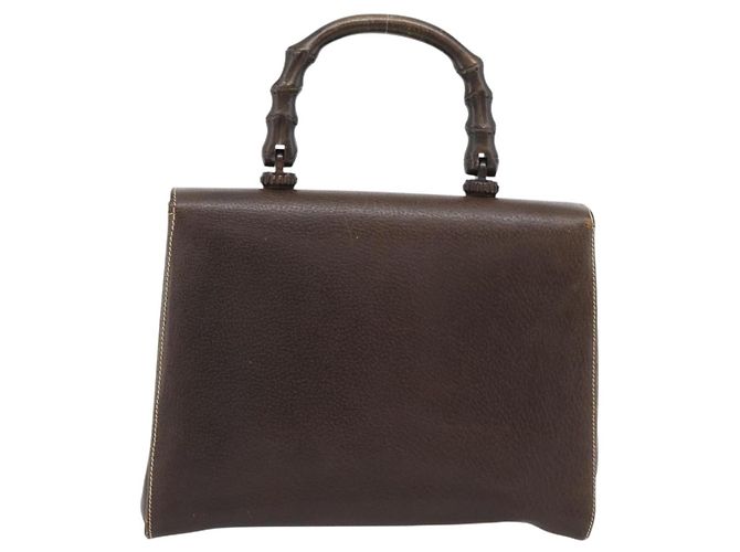 GUCCI Bamboo Hand Bag Leather Brown - vista 2