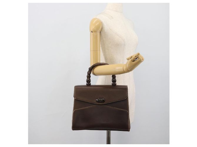 GUCCI Bamboo Hand Bag Leather Brown - vista 24