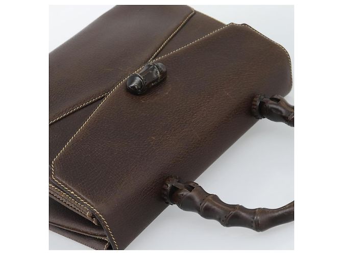 GUCCI Bamboo Hand Bag Leather Brown - vista 6