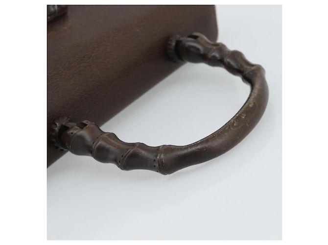 GUCCI Bamboo Hand Bag Leather Brown - vista 7