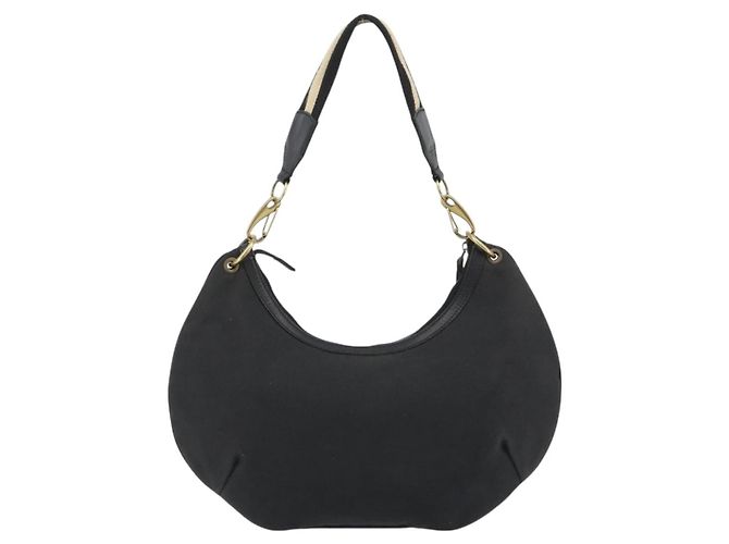 GUCCI Sherry Line Shoulder Bag Canvas Black Gold 106663 - vista 2