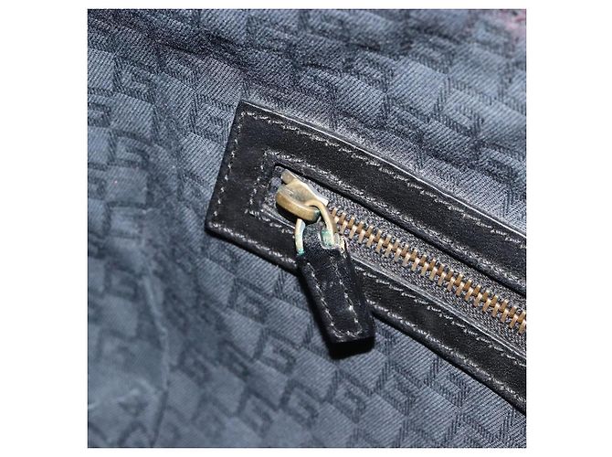 GUCCI Sherry Line Shoulder Bag Canvas Black Gold 106663 - vista 21