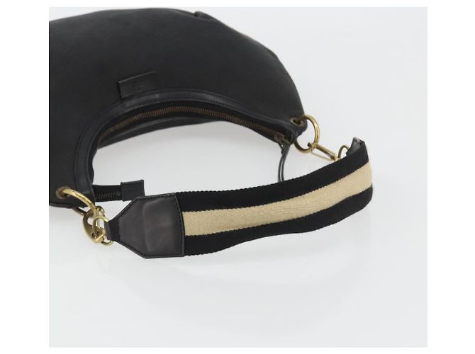 GUCCI Sherry Line Shoulder Bag Canvas Black Gold 106663 - vista 7