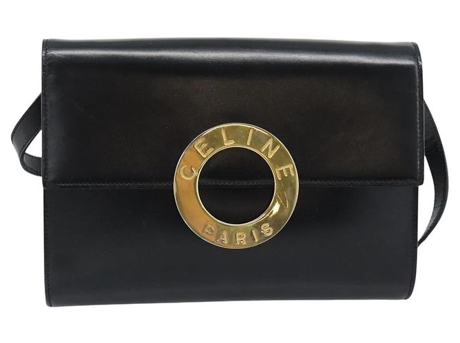 Céline CELINE Circle Shoulder Bag Leather Black Gold - vista 13