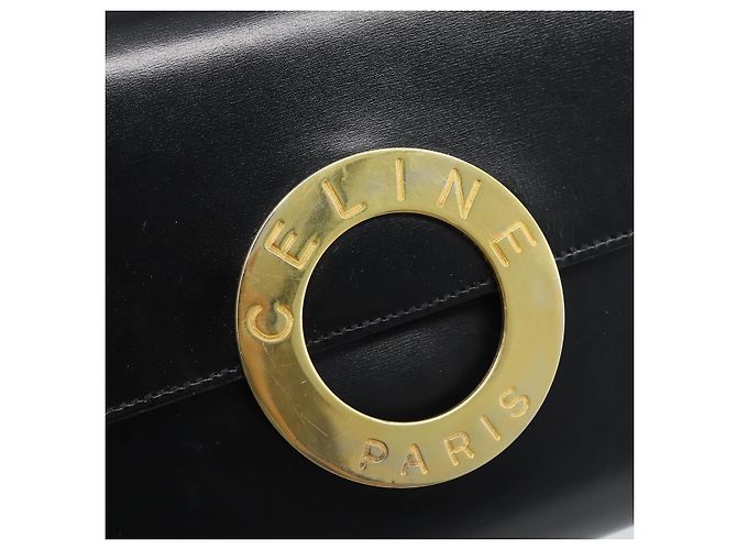 Céline CELINE Circle Shoulder Bag Leather Black Gold - vista 17