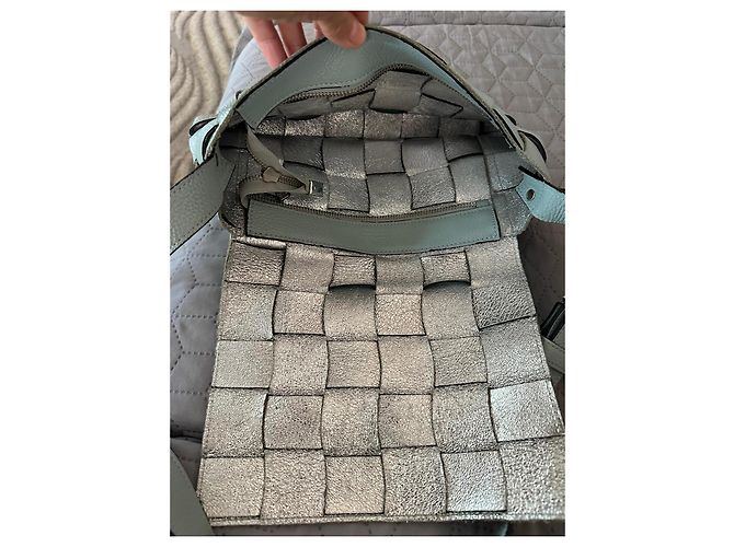 Autre Marque Borsa a tracolla Ripani in pelle intrecciata blu pallido - vista 2