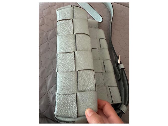 Autre Marque Borsa a tracolla Ripani in pelle intrecciata blu pallido - vista 8